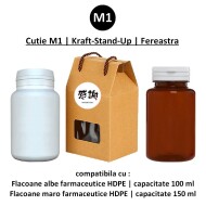 Cutie Kraft cu Fereastra | M1 | 180ML | Set 10 Bucati